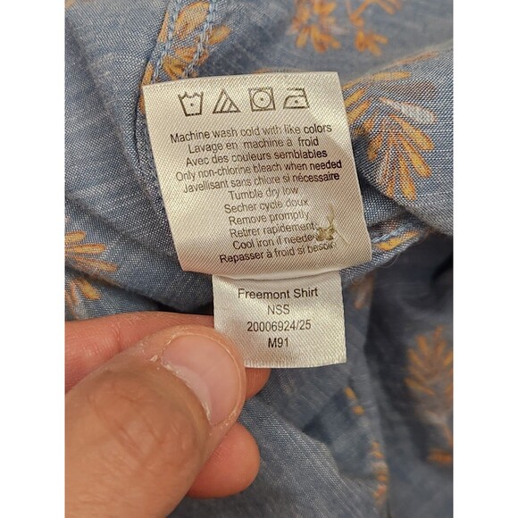 Mountain Khakis Freemont Shirt Men's XL Blue S/S Button Up Floral Organic Cotton - Picture 8 of 9